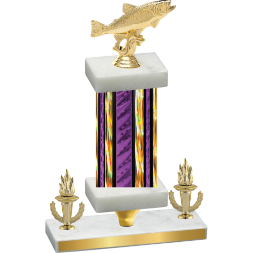 Premium Single Purple Glacier Victory Fishing Trophy