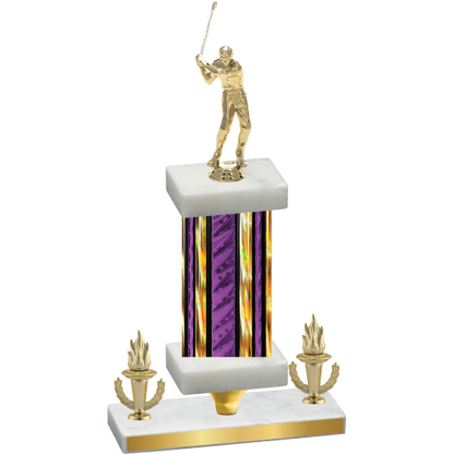 Premium Single Purple Glacier Victory Golf Trophy