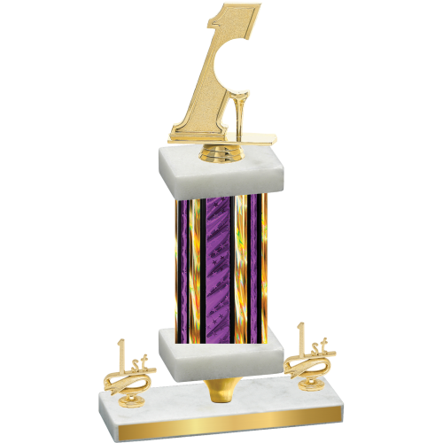 Premium Single Purple Glacier First Place Golf Trophy