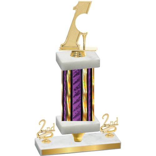 Premium Single Purple Glacier Second Place Golf Trophy