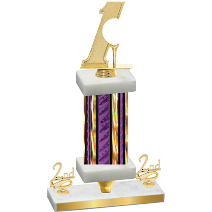 Premium Single Purple Glacier Second Place Golf Trophy