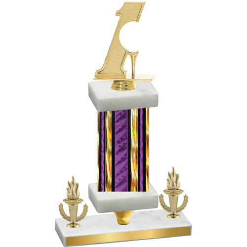 Premium Single Purple Glacier Victory Golf Trophy