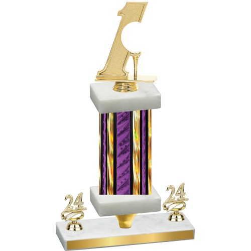 Premium Single Purple Glacier Year Golf Trophy