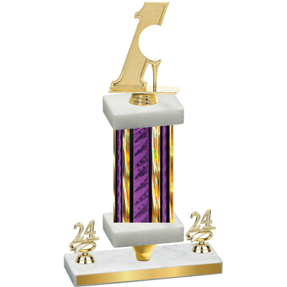 Premium Single Purple Glacier Year Golf Trophy