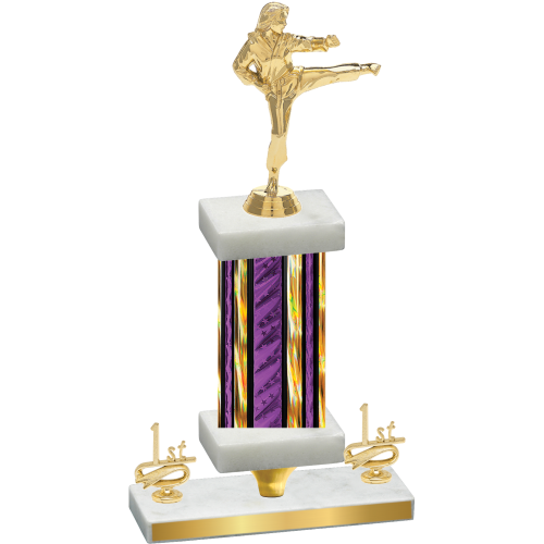 Premium Single Purple Glacier First Place Karate Trophy