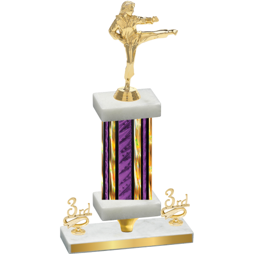 Premium Single Purple Glacier Third Place Karate Trophy