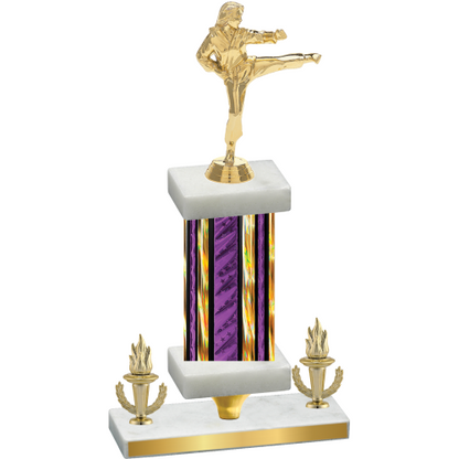 Premium Single Purple Glacier Victory Karate Trophy