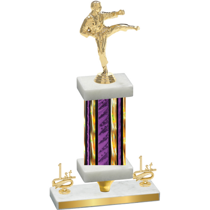 Premium Single Purple Glacier First Place Karate Trophy