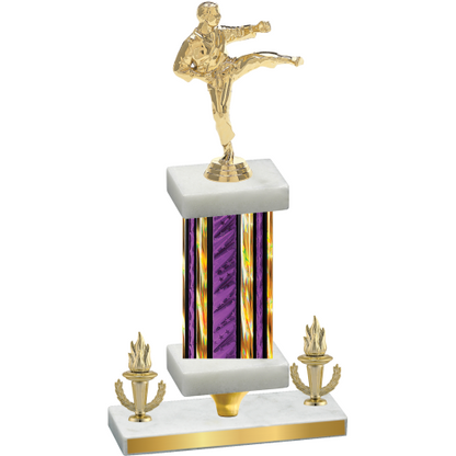 Premium Single Purple Glacier Victory Karate Trophy