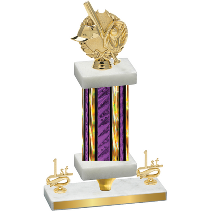 Premium Single Purple Glacier First Place Baseball Trophy