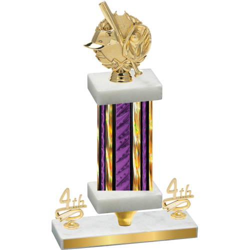 Premium Single Purple Glacier Fourth Place Baseball Trophy