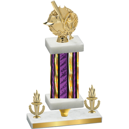 Premium Single Purple Glacier Victory Baseball Trophy