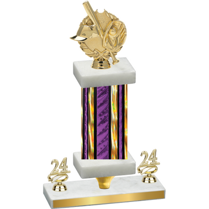 Premium Single Purple Glacier Year Baseball Trophy