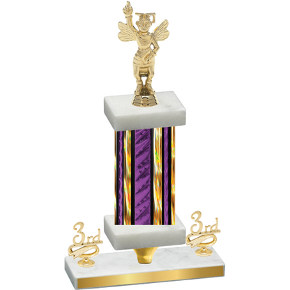 Premium Single Purple Glacier Third Place Academics Trophy