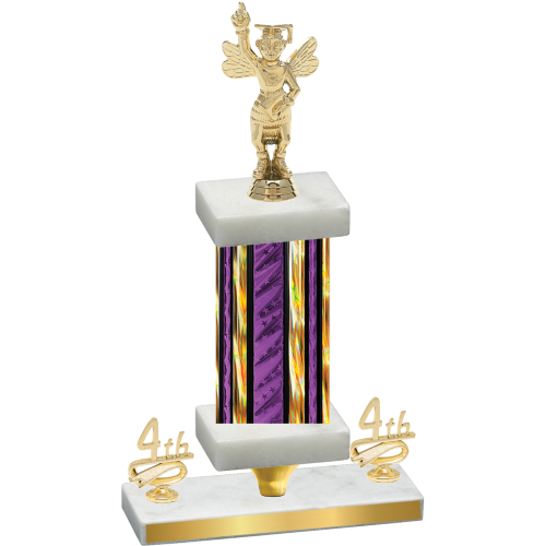 Premium Single Purple Glacier Fourth Place Academics Trophy