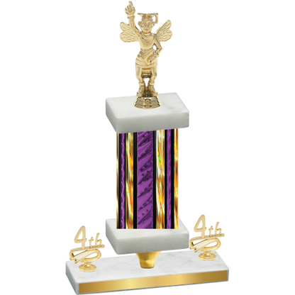 Premium Single Purple Glacier Fourth Place Academics Trophy