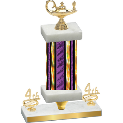 Premium Single Purple Glacier Fourth Place Academics Trophy