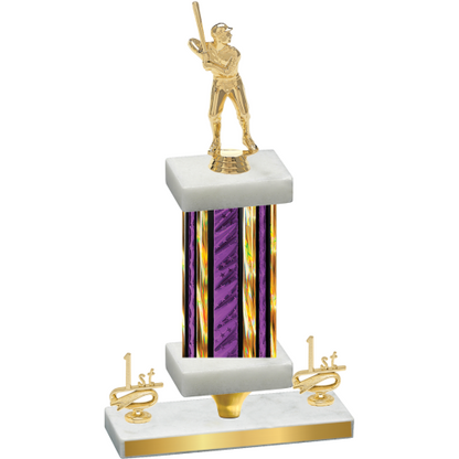 Premium Single Purple Glacier First Place Baseball Trophy