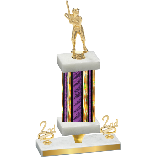 Premium Single Purple Glacier Second Place Baseball Trophy