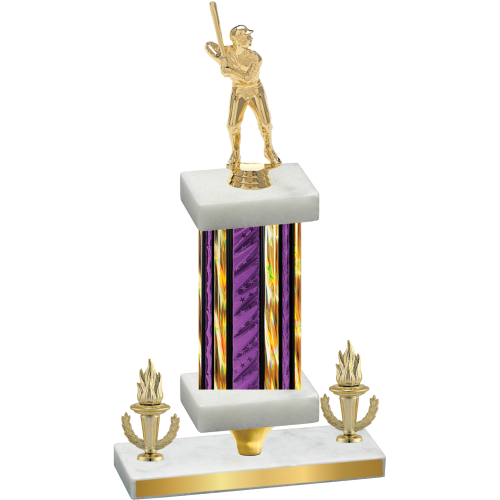 Premium Single Purple Glacier Victory Baseball Trophy