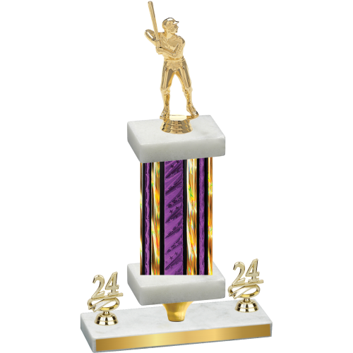 Premium Single Purple Glacier Year Baseball Trophy