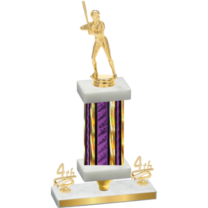 Premium Single Purple Glacier Fourth Place Softball Trophy