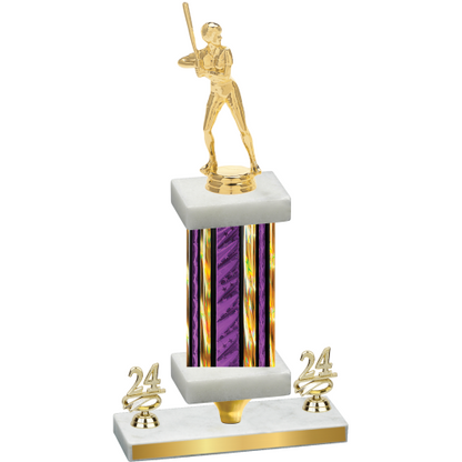 Premium Single Purple Glacier Year Softball Trophy