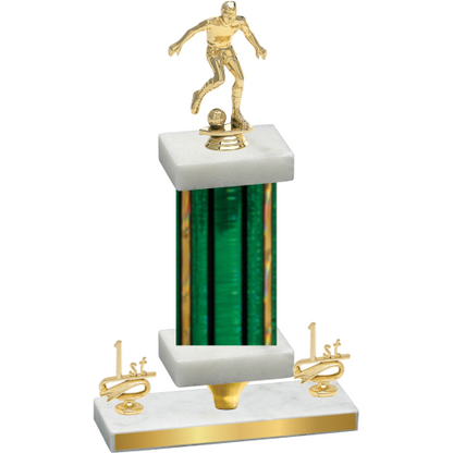 Premium Single Green Glacier First Place Soccer Trophy