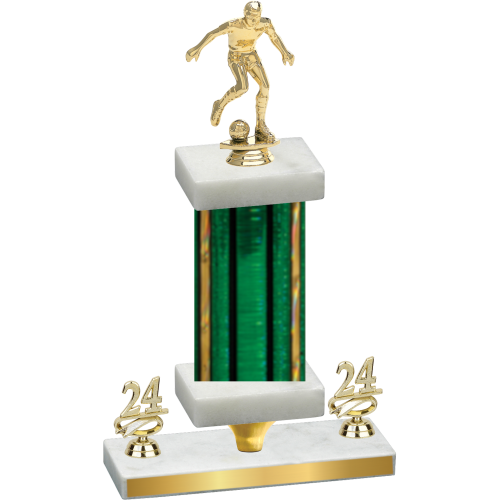 Premium Single Green Glacier Year Soccer Trophy