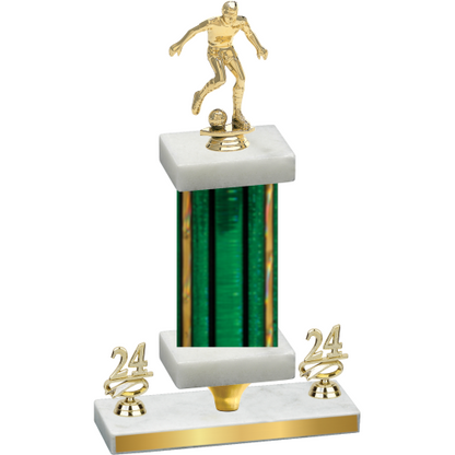 Premium Single Green Glacier Year Soccer Trophy