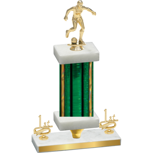 Premium Single Green Glacier First Place Soccer Trophy
