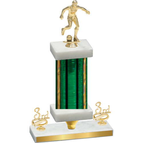 Premium Single Green Glacier Third Place Soccer Trophy