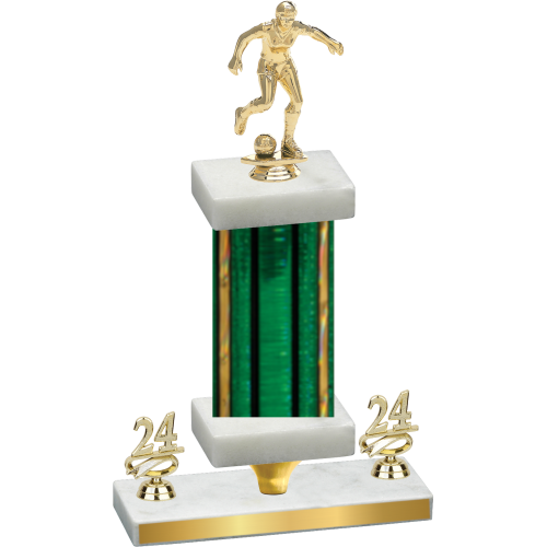 Premium Single Green Glacier Year Soccer Trophy