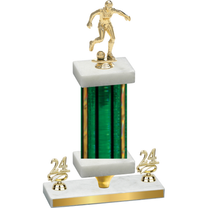 Premium Single Green Glacier Year Soccer Trophy