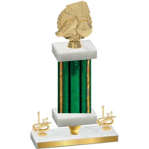 Premium Single Green Glacier First Place Soccer Trophy