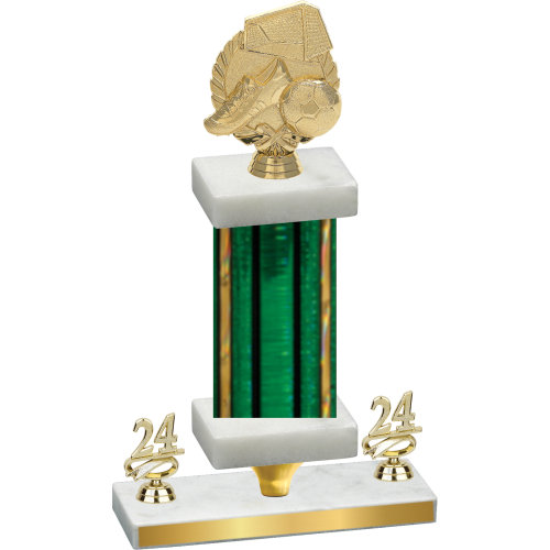 Premium Single Green Glacier Year Soccer Trophy