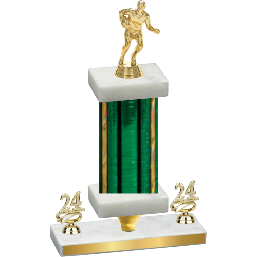 Premium Single Green Glacier Year Rugby Trophy