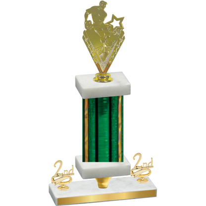Premium Single Green Glacier Second Place Rugby Trophy