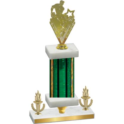 Premium Single Green Glacier Victory Rugby Trophy
