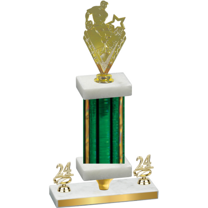 Premium Single Green Glacier Year Rugby Trophy