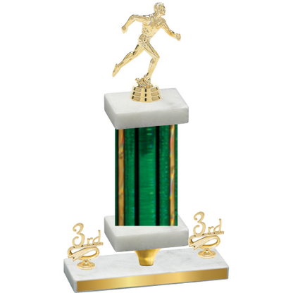 Premium Single Green Glacier Third Place Running Trophy