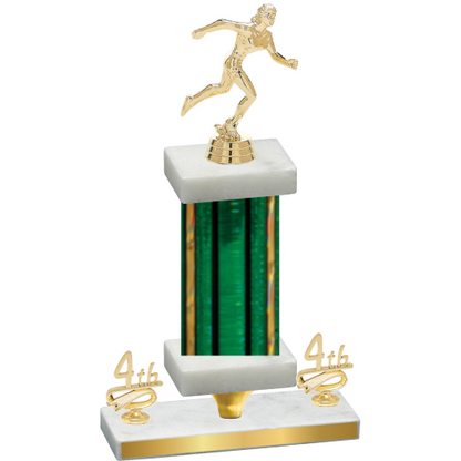 Premium Single Green Glacier Fourth Place Running Trophy