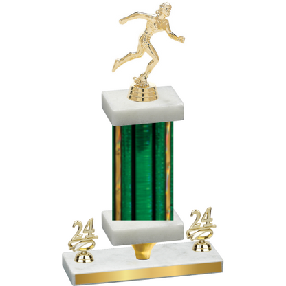 Premium Single Green Glacier Year Running Trophy