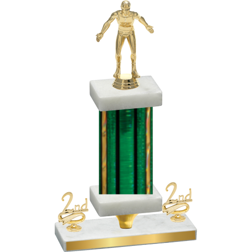 Premium Single Green Glacier Second Place Wrestling Trophy