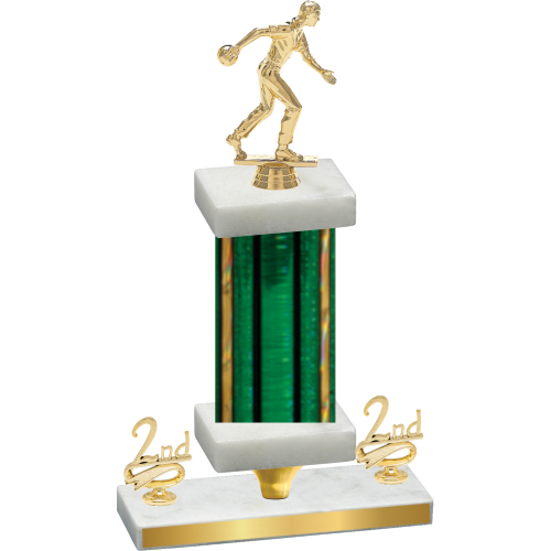 Premium Single Green Glacier Second Place Bowling Trophy