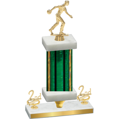 Premium Single Green Glacier Second Place Bowling Trophy