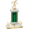 Premium Single Green Glacier Third Place Bowling Trophy
