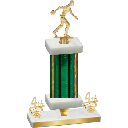 Premium Single Green Glacier Fourth Place Bowling Trophy