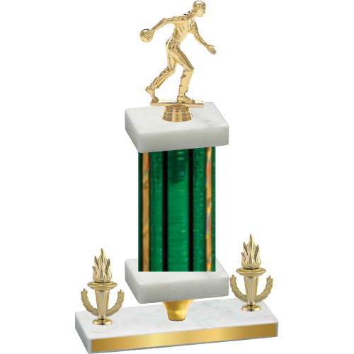Premium Single Green Glacier Victory Bowling Trophy