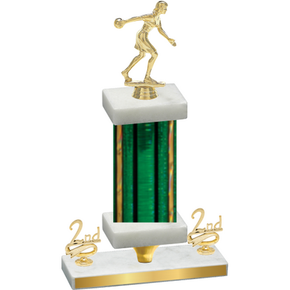 Premium Single Green Glacier Second Place Bowling Trophy